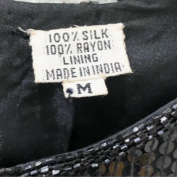 Vintage 80’s 90’s Abstract Floral Print Fully Beaded Sequined Blazer Jacket M - Picture 16 of 16